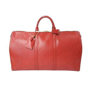 Louis Vuitton Epi Keepall Boston Bag Castilian Red Leather